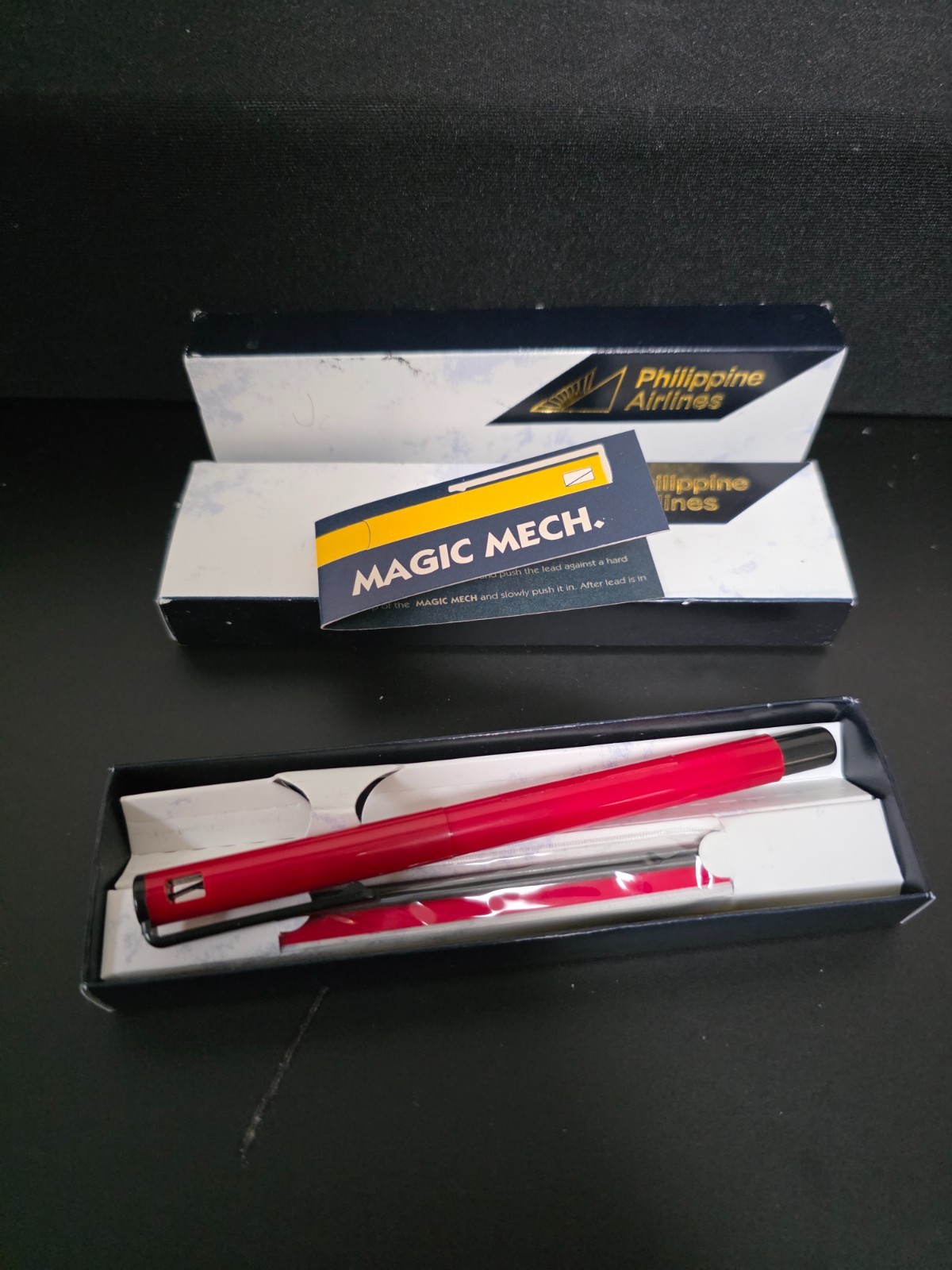 Vintage Philippine Airlines Magic Mech Mechanical Pencil Red Box Instructions UF Vintage Philippine Airlines Magic Mech Mechanical Pencil Red Box Instructions UF