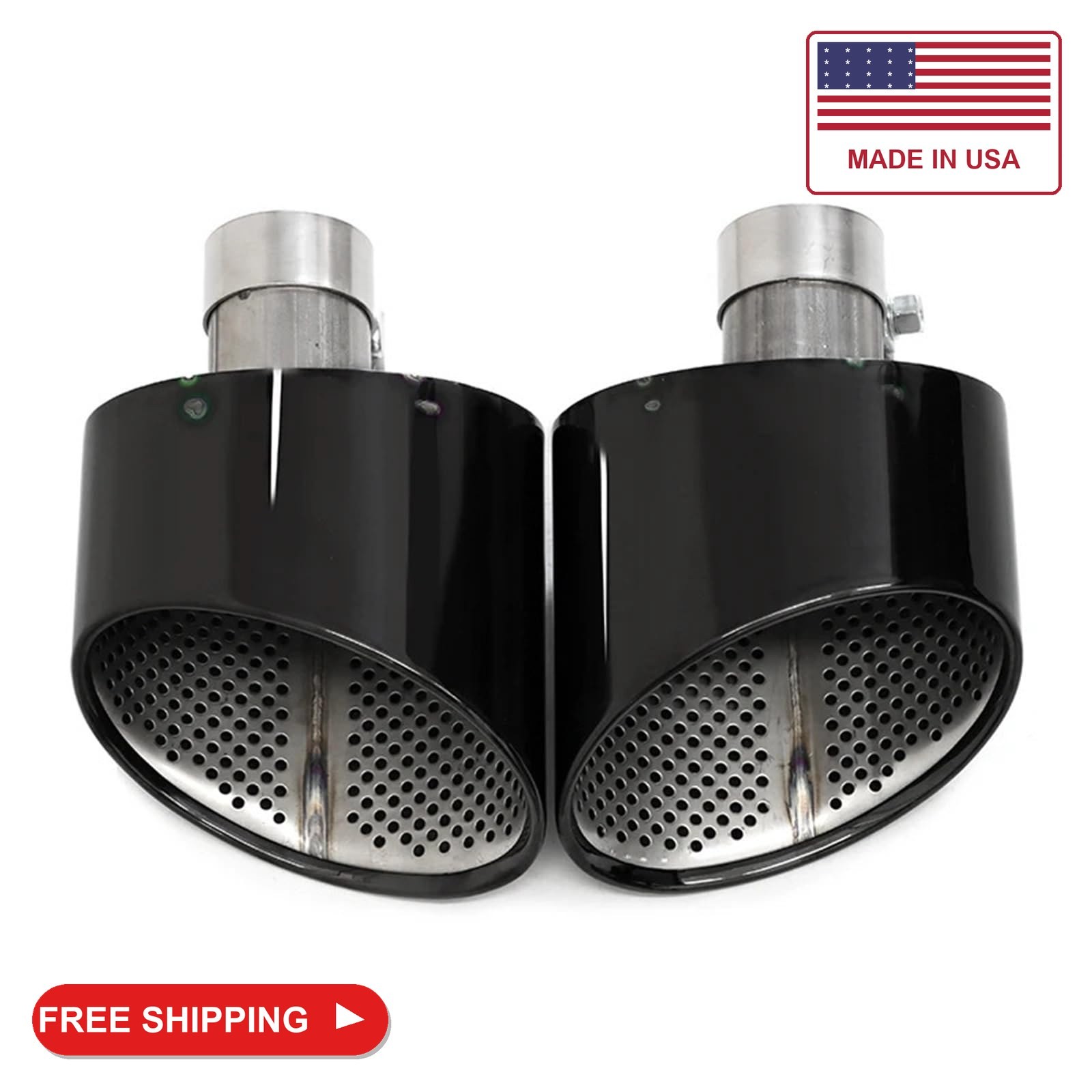 Oval Exhaust Tip Compatible with Audi A3 A4 A5 A6 A7 Upgrade to RS3 RS4 RS5 RS6