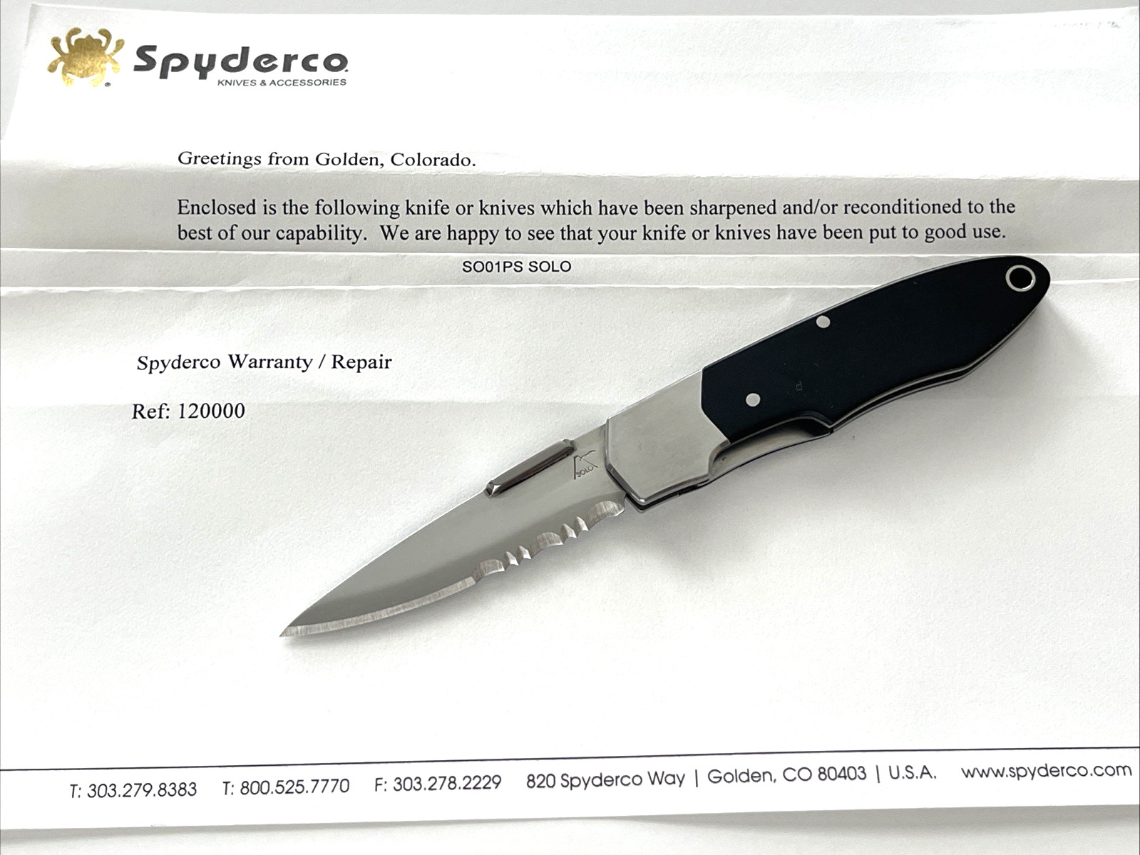 SOLO SO01PS Folding Knife Black Micarta Japan 1993-1997