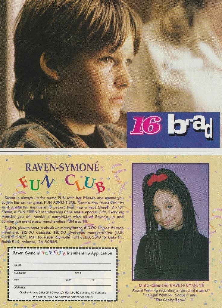 Brad Renfro Jonathan Jackson Raven Symone teen magazine pinup clipping 16 rare