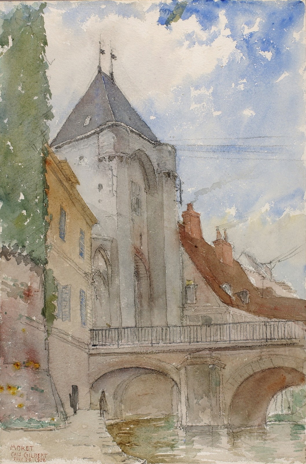Cass Gilbert Bridge Moret France 1920s Vintage Architecture Photo Reprint Wall A