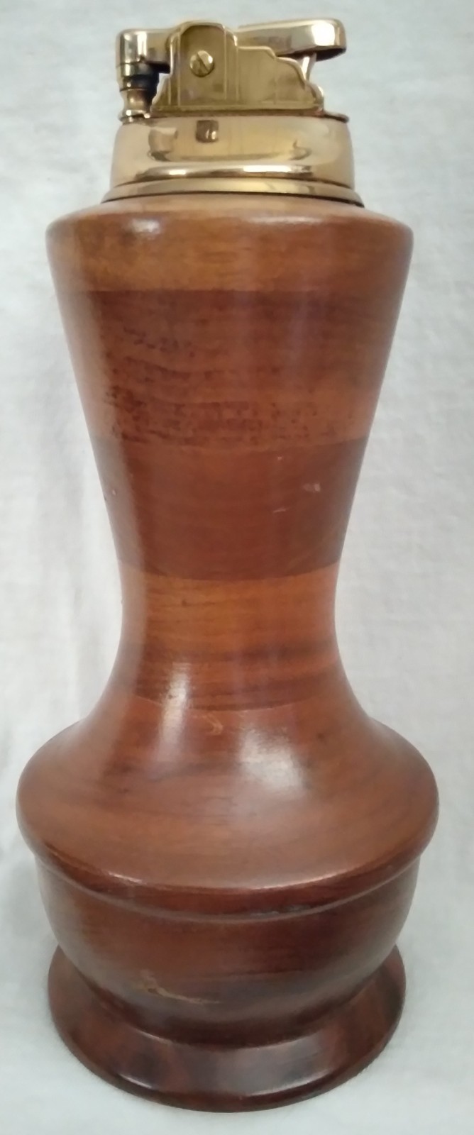 Vintage Unique Mid-Century Sculpted Teak Wood Table Lighter — 3\