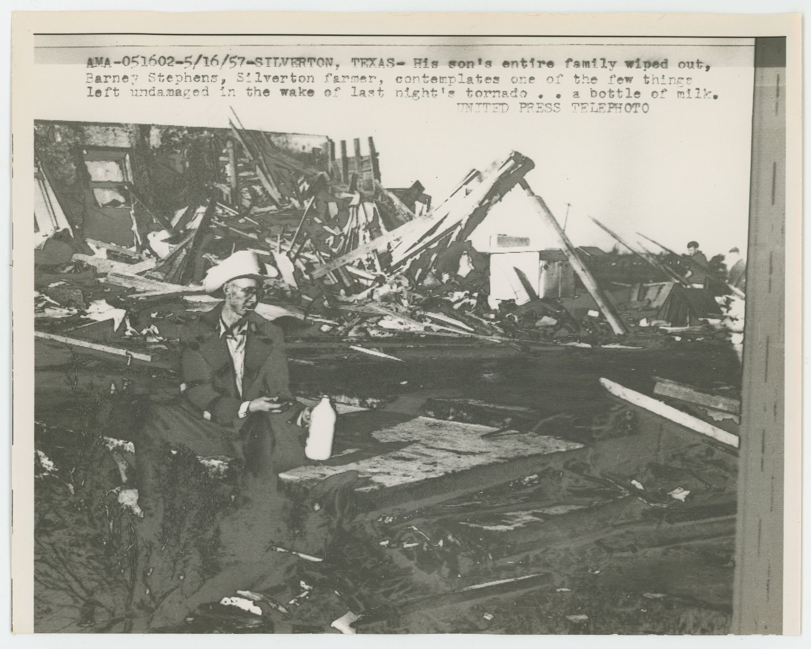 Silverton, Texas Tornado Destruction 20 Killed - 1957 Vintage Press Photo
