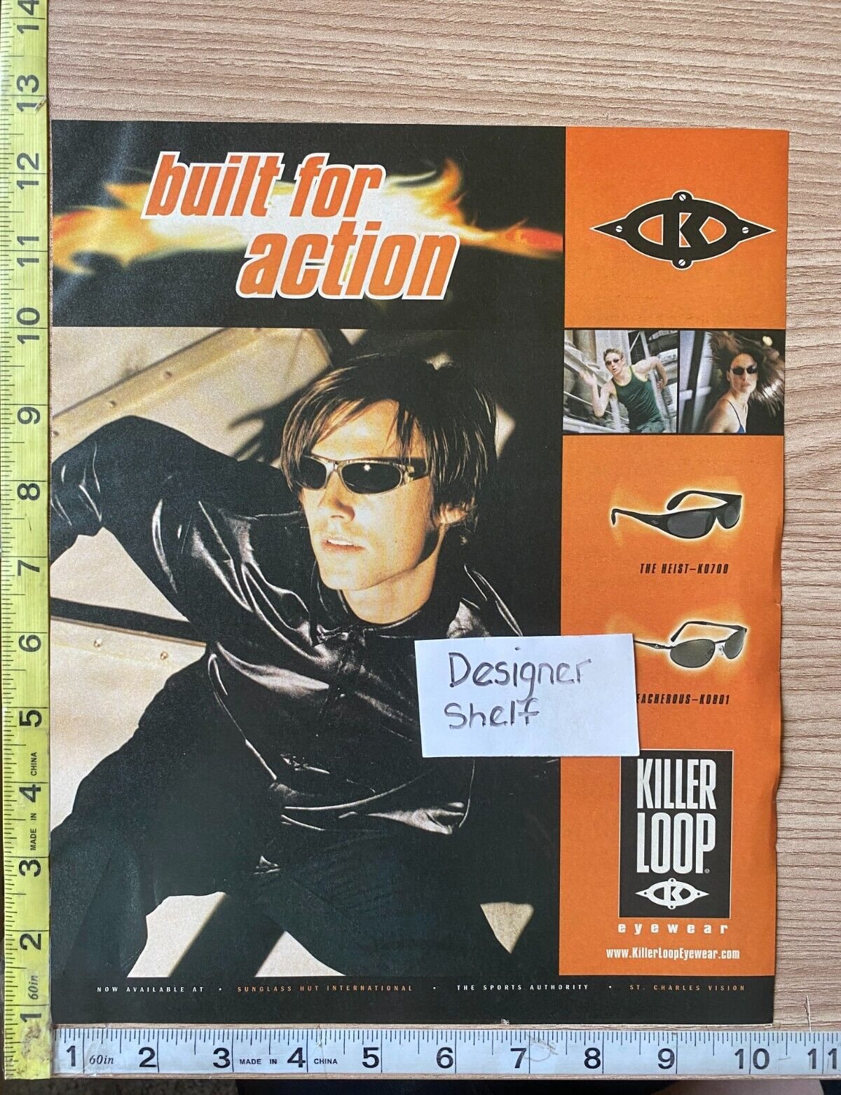 Killer Loop Sunglasses Heist & Treacherous 1999 Vintage Print Advertisement