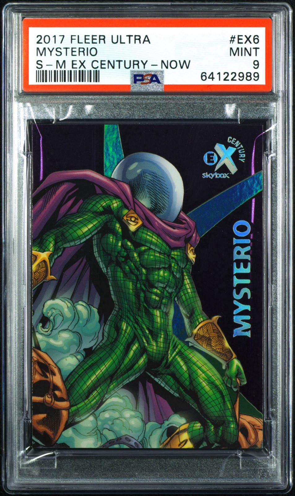 2017 Fleer Ultra Mysterio EX Century Now /37 PSA 9 #EX6  Spider-Man