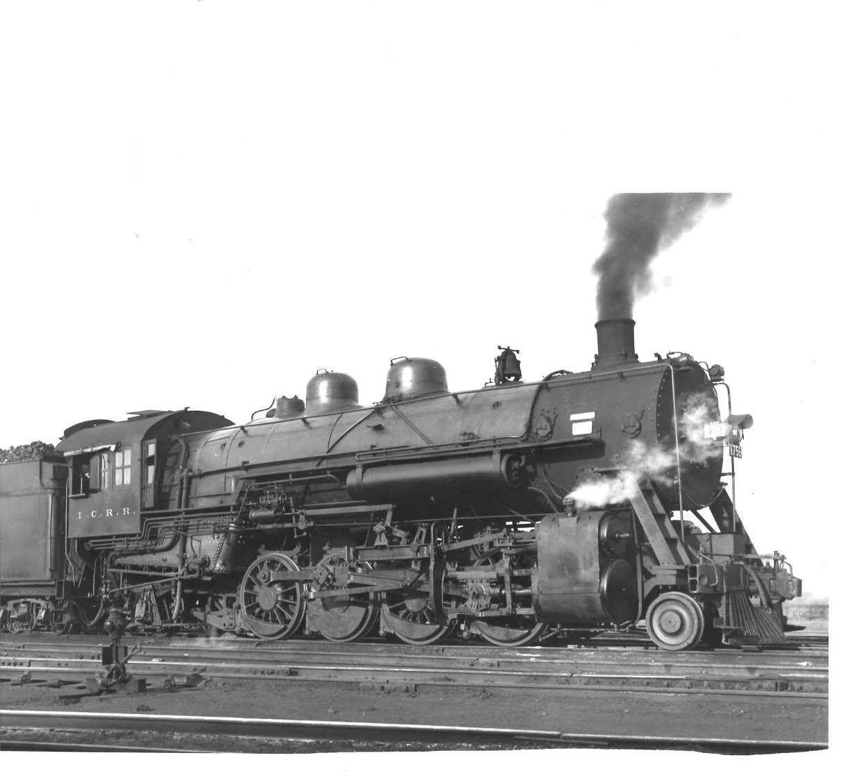 Vintage Illinois Central Railroad Steam Locomotive Photo #1756 2-8-2 Chicago IL