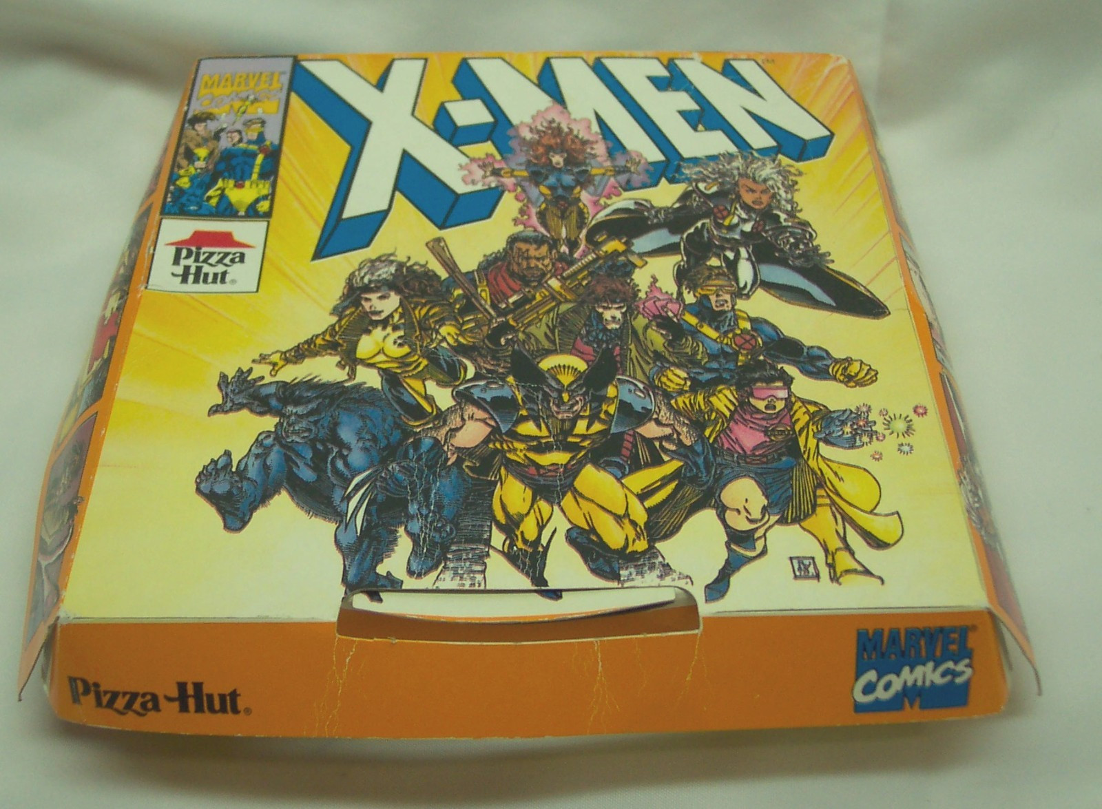 Vintage 1994 Marvel Comics X-MEN Personal Pizza Hut Box Pop Art Wolverine Bishop