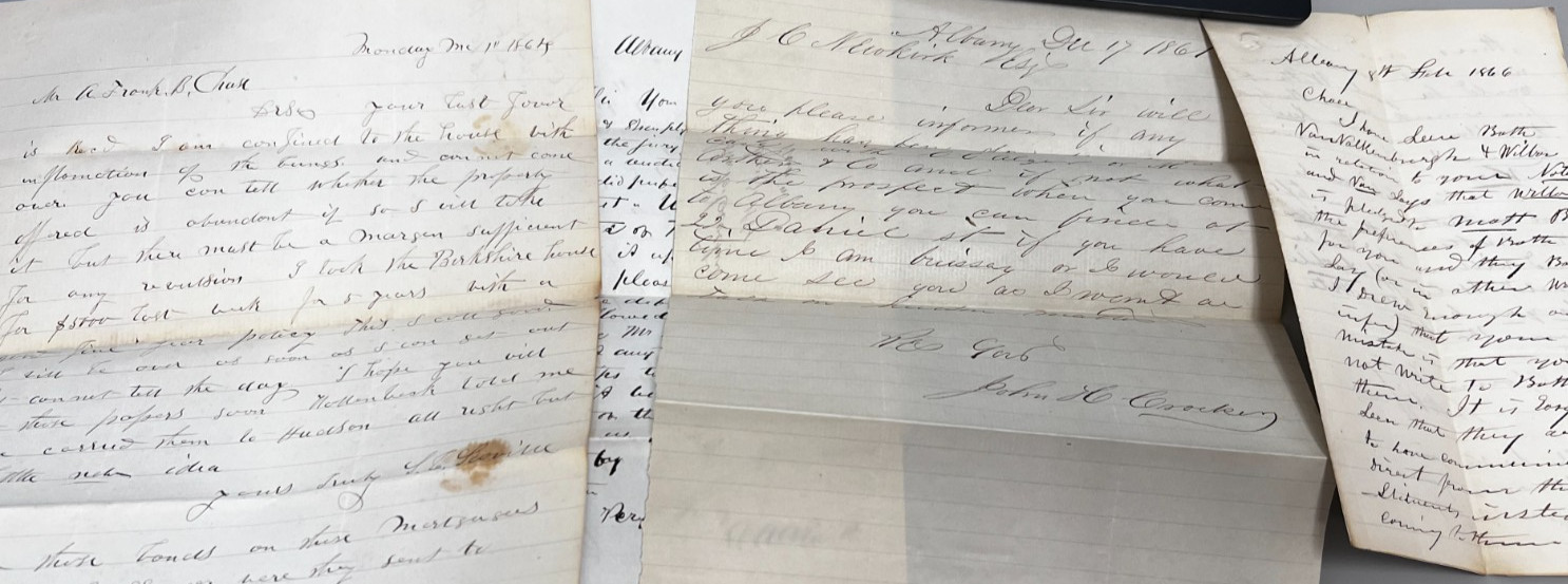 Lot of 4 Handwritten Signed New York Legal Letters from the 1860s Lot of 4 Handwritten Signed New York Legal Letters from the 1860s