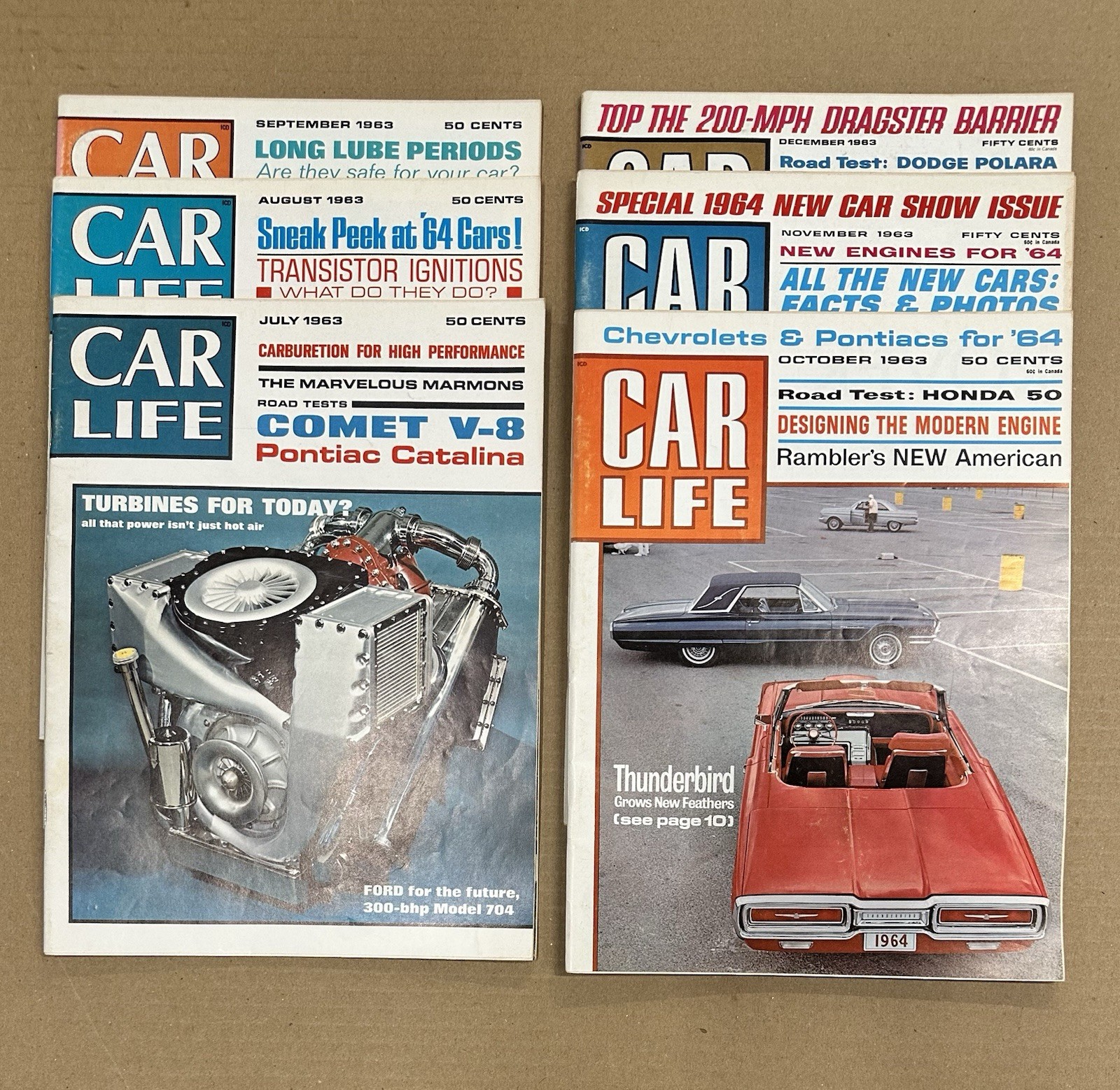 1963 Car Life Magazines Lot of 6