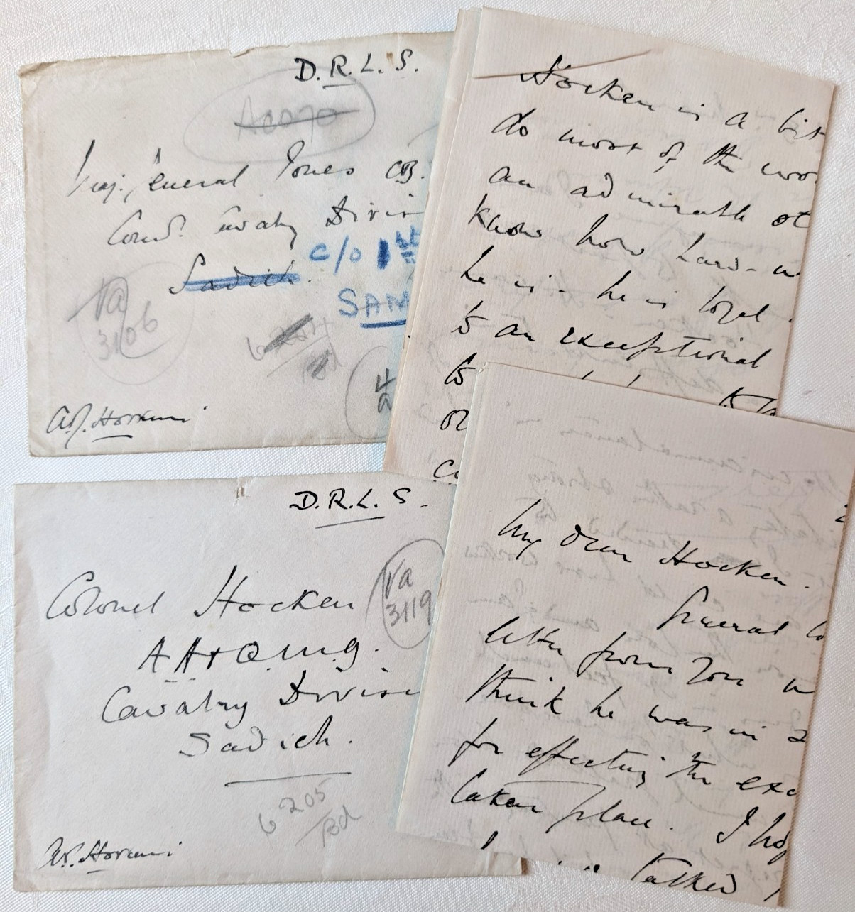 Major General Sir Arthur Hoskins, Senior British Army, Signed Letters 1918