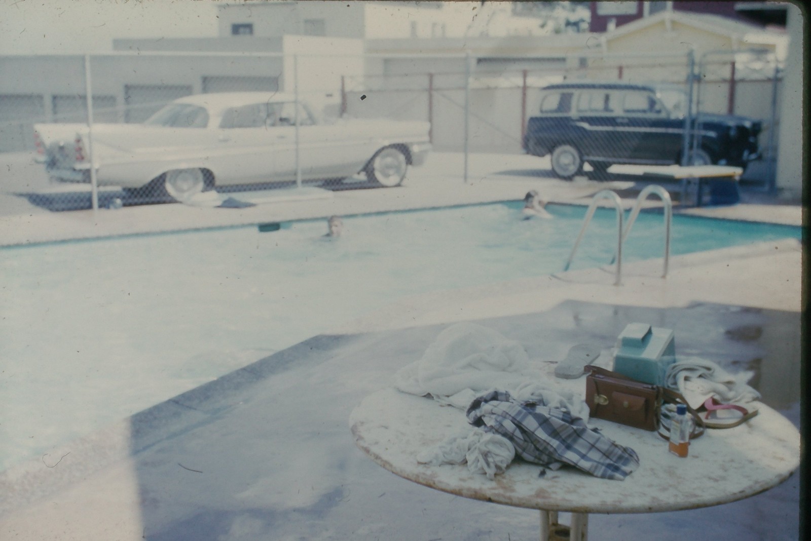 c1950\'s Kodachrome 35mm Slide Border, Plymouth Belvedere Chevrolet Nomad Wagon