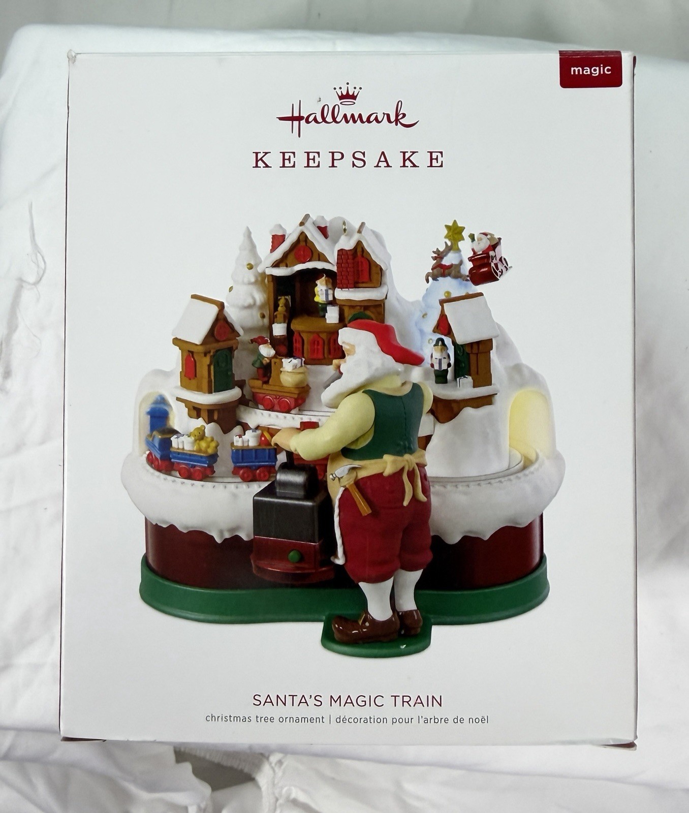 Hallmark Keepsake 2018 Santa's Magic Train Sound Light Motion Ornament Working