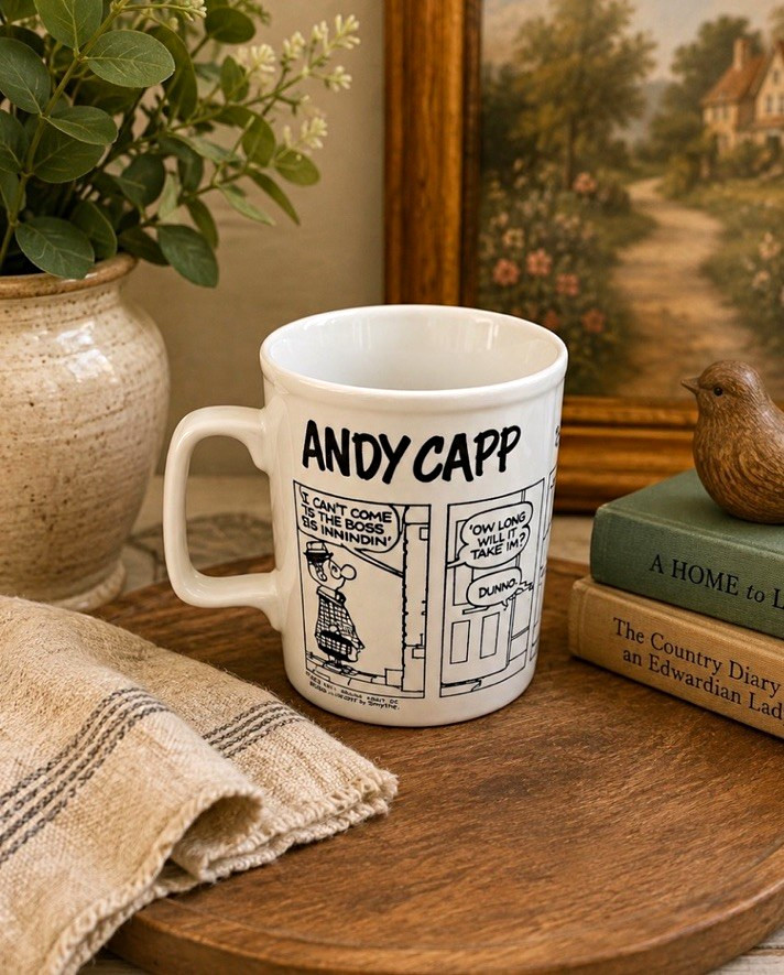 Kiln Craft Andy Capp Ceramic Mug White/Black Printed Comic Strip Design