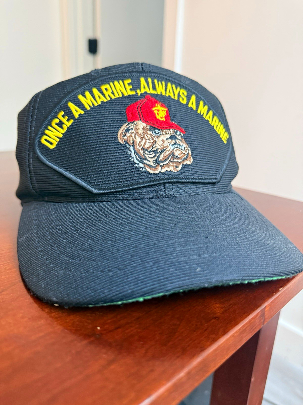 USMC Marines Snapback Hat Black Once A Marine Always A Marine Bulldog Cap