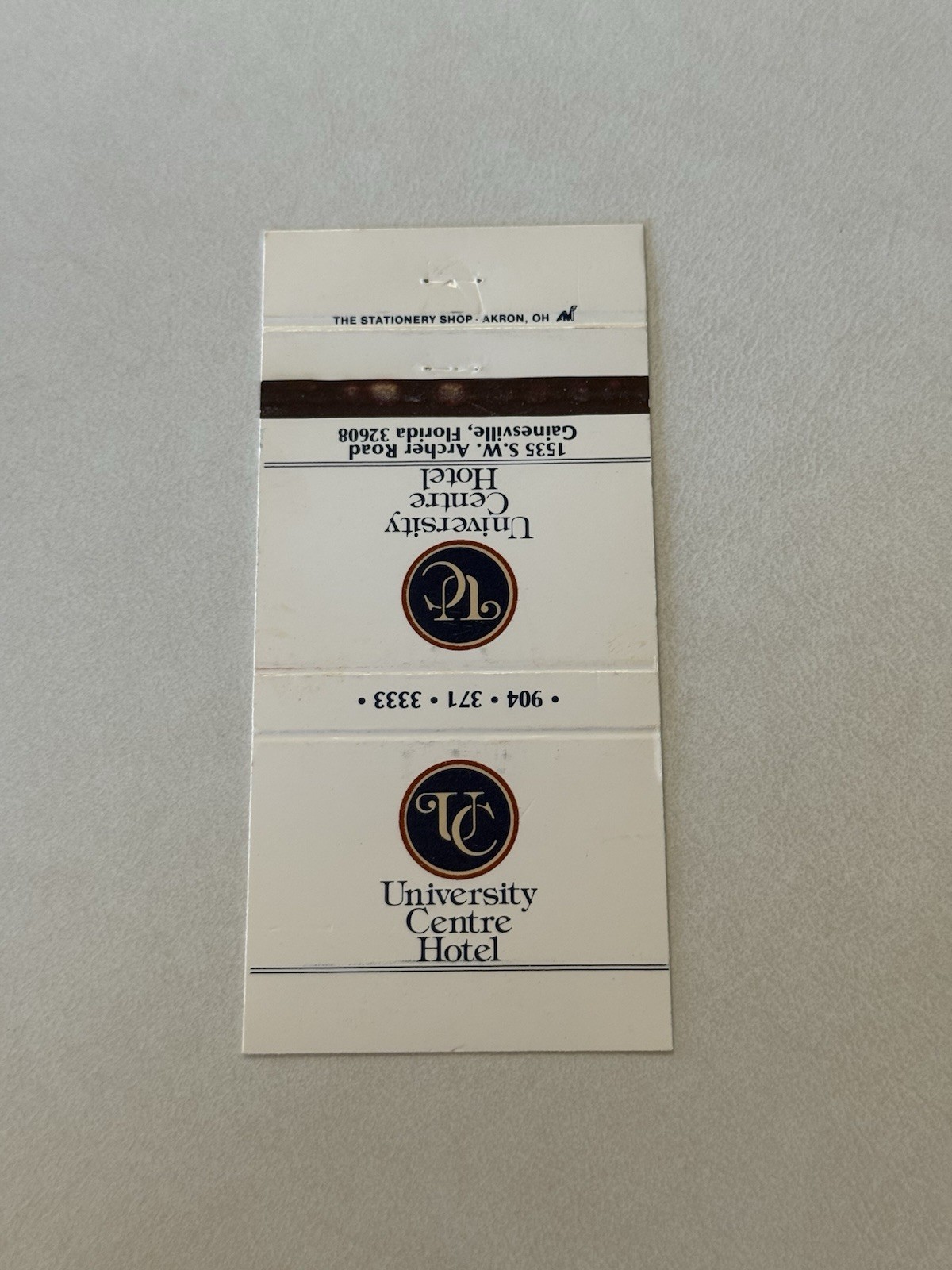 University Centre Hotel Gainesville Florida Matchbook Cover W2