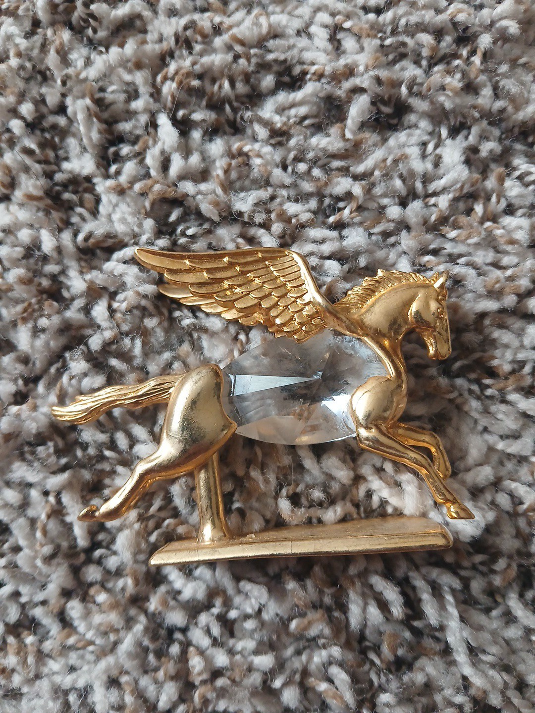 Vintage Manon 1984 Gold Miniature Pegasus Figurine
