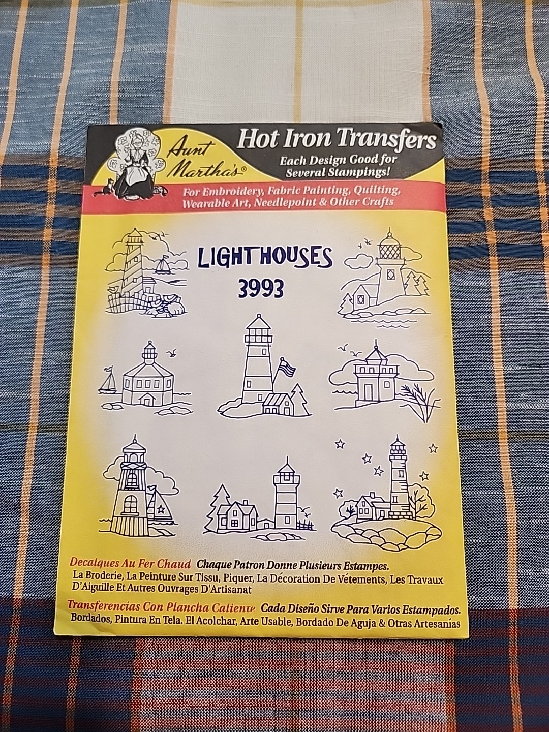 Aunt Martha's Hot Iron On Transfers LIGHTHOUSES 3993