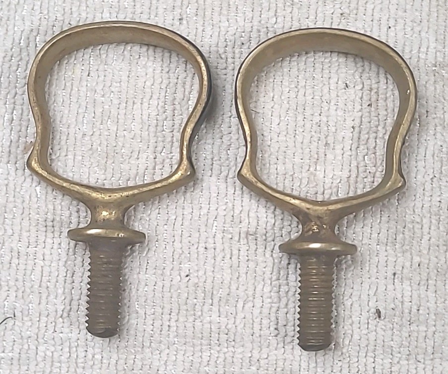 Vintage Brass Horse Rein Terrets or Rings Wagon & Farm Use Tools Set Of 2
