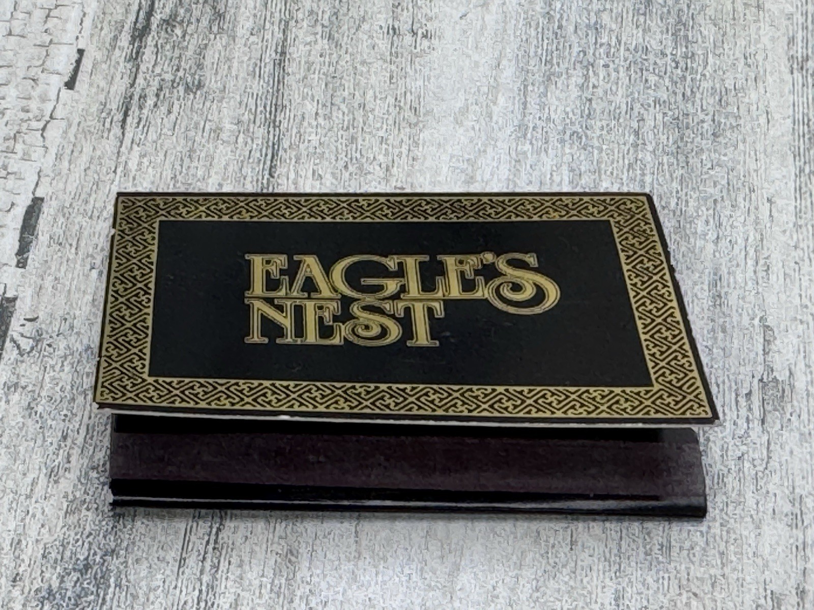 Vtg Eagle’s Nest Restaurant Matchbook Hong Kong Hilton Hotel Gold MCM Unused