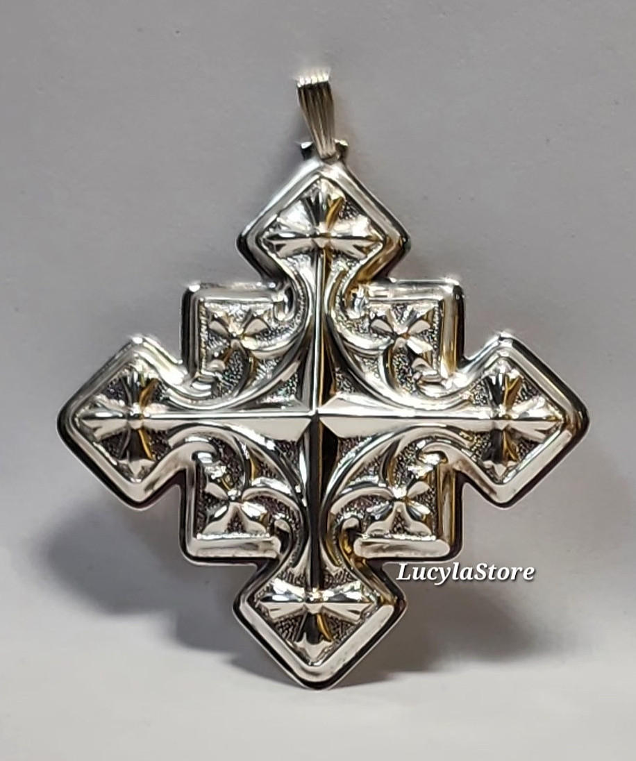 1979 Vintage Reed Barton STERLING Silver Pendant Ornament Boxed Christmas Cross