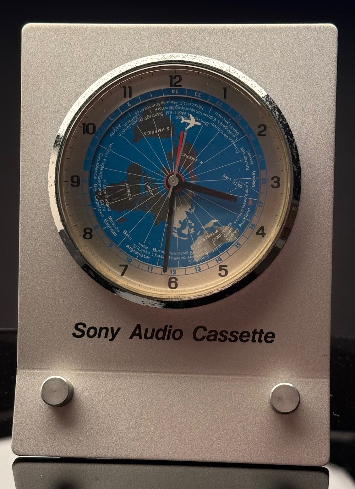 SONY Audio Cassette globe clock display  Item vintage Sony memorabilia 