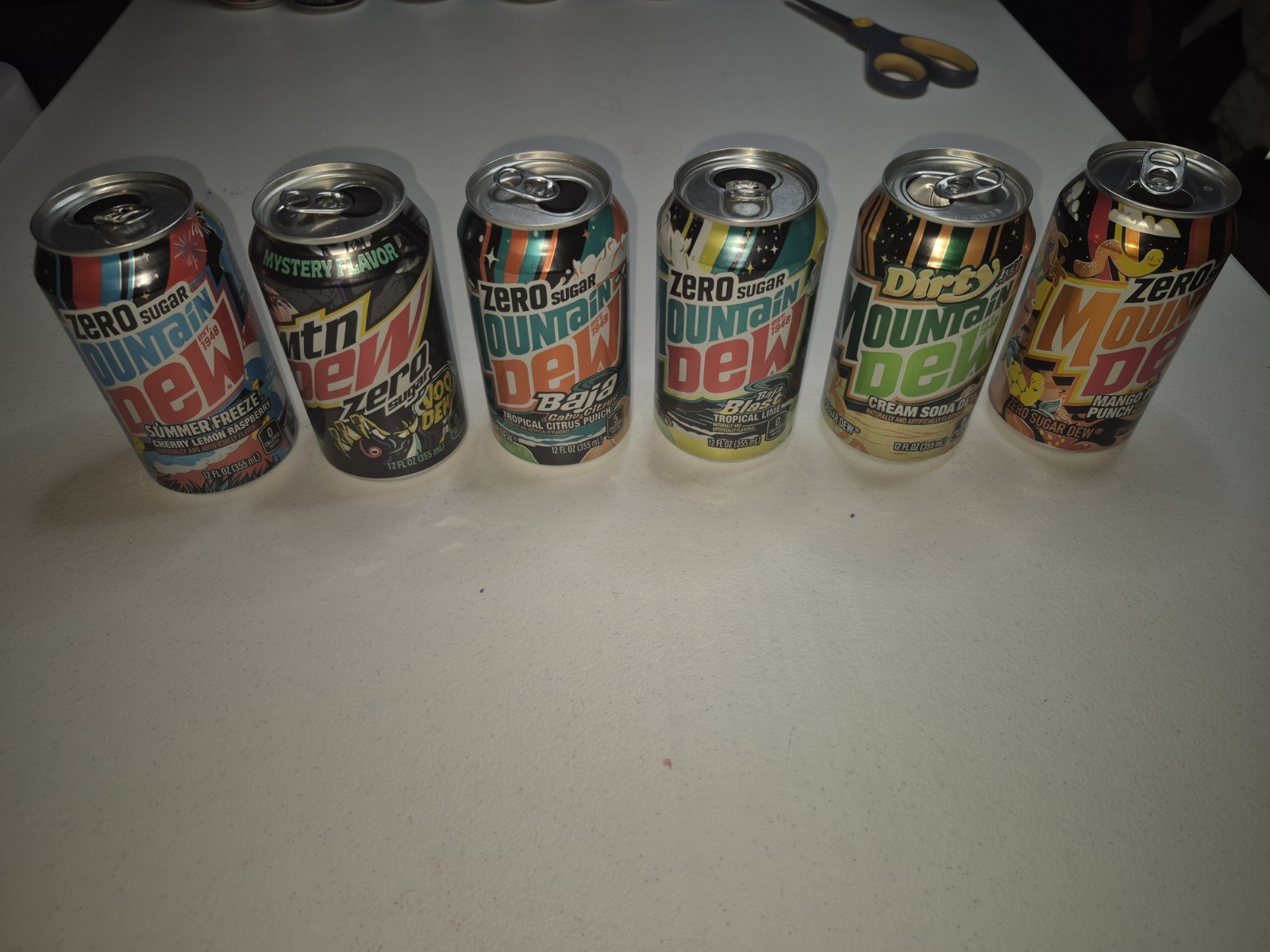 6 Different Mtn Dew Cans - Summer breeze 0, VooDew 2024 0, Baja Cabo citrus 0, +