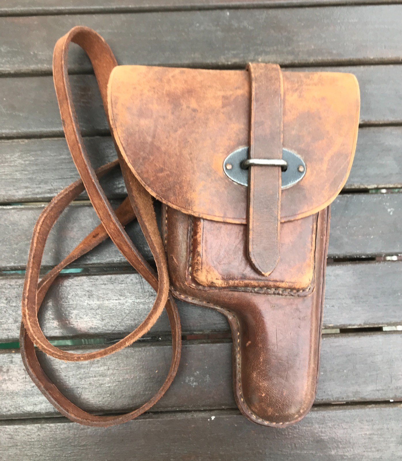 Vintage Argentine Army pistol holster 45ACP made in argentina brown leather