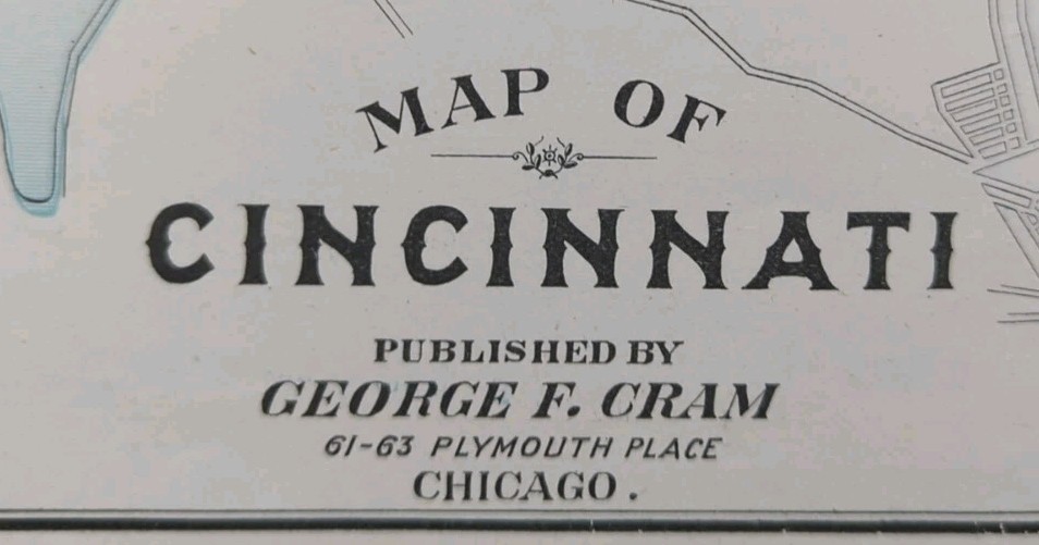 Vintage 1902 CINCINNATI OHIO Map 14