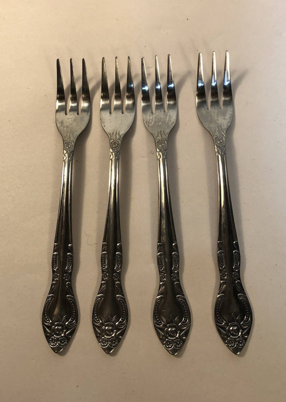 Cocktail Forks Lot Of 4  Rogers & Sons International Stainless Flatware