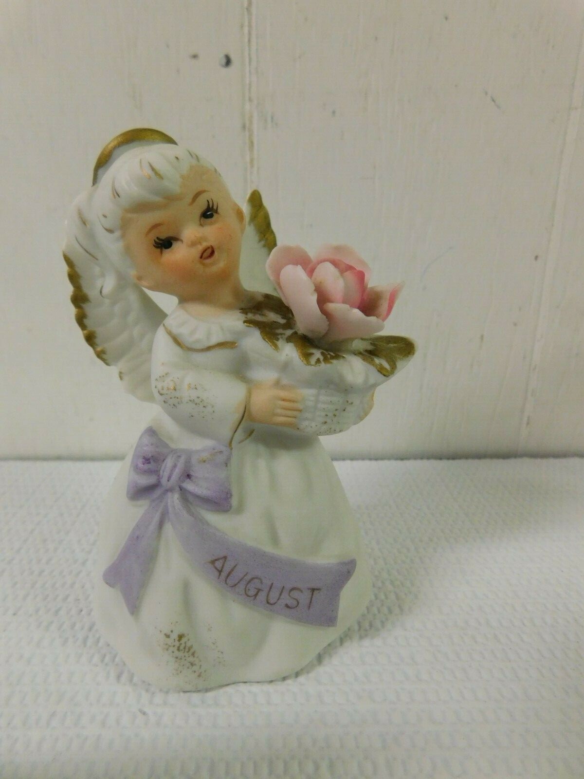 VTG Lefton AUGUST ANGEL with Halo Figurine 