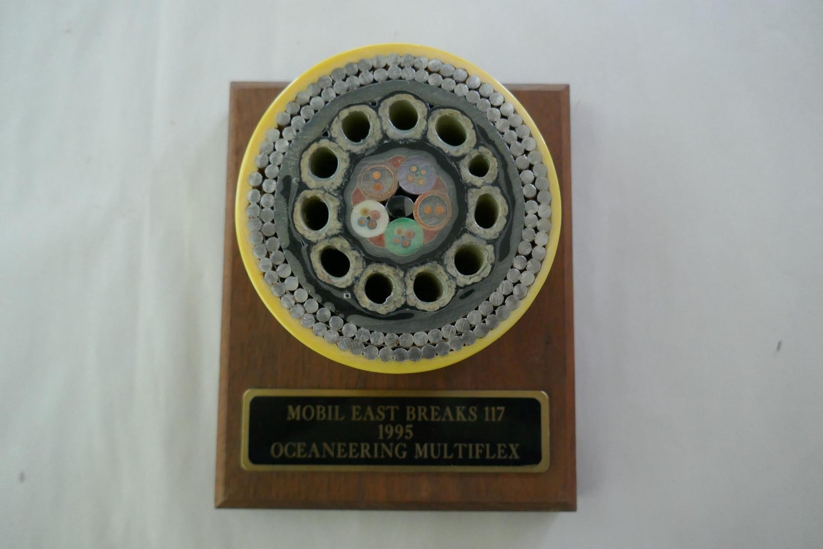 1995 Mobil Oil East Breaks 117 Oceaneering Multiflex Pipe Display Plaque