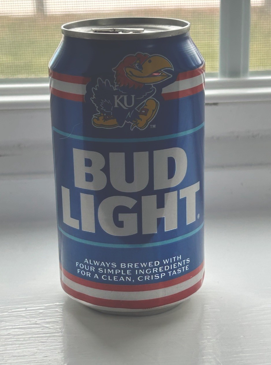 2025 Kansas Jayhawks KU Limited Edition Bud Light - empty Beer Can - Top Opened 2025 Kansas Jayhawks KU Limited Edition Bud Light - empty Beer Can - Top Opened