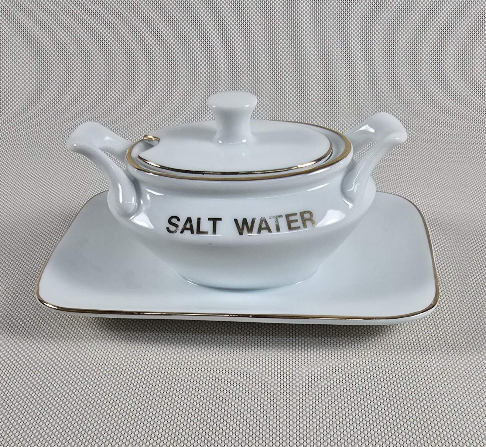 Giftware International Porcelain Passover Salt Water Server with Attached Tray