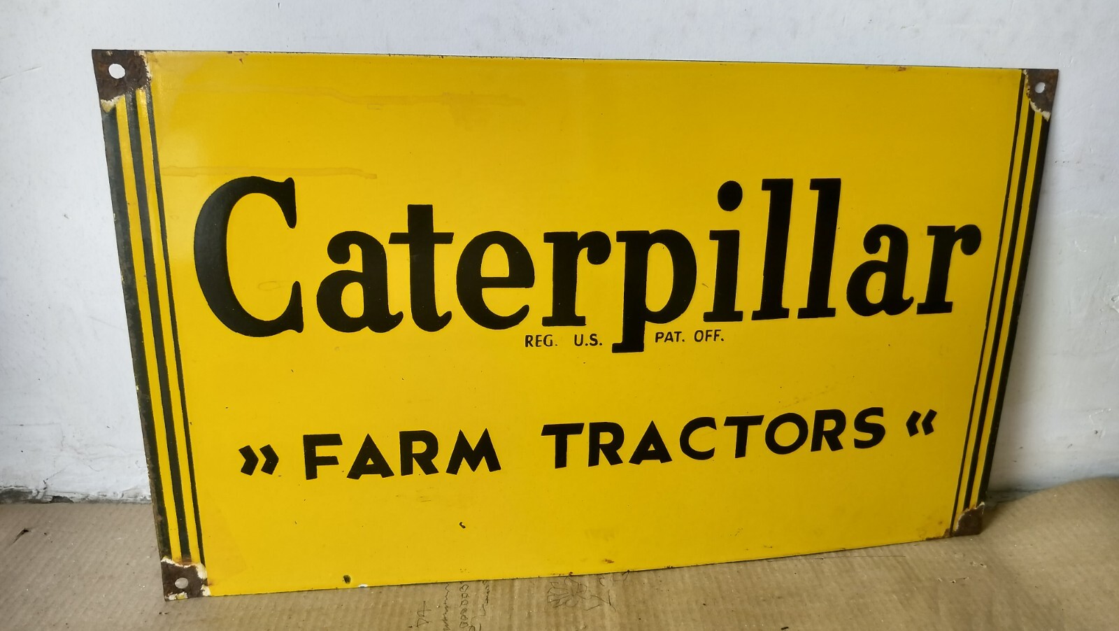 Caterpillar Farm tractors Porcelain Enamel Sign  24 x 14 Inches