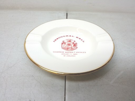 1965 Wisconsin Governor's Inaugural Ball Souvenir Ashtray Vintage Milwaukee Rare
