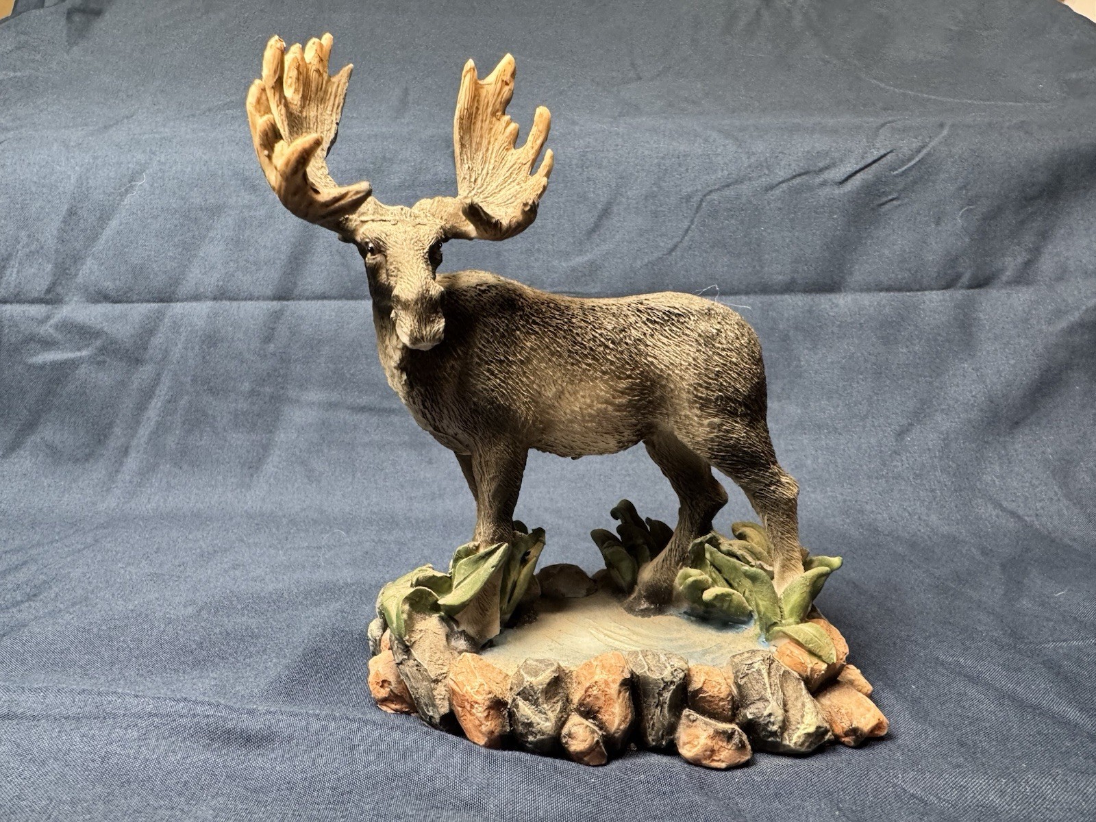 Vintage Ceramic Standing Bull Moose By Lake Figurine Art Pottery