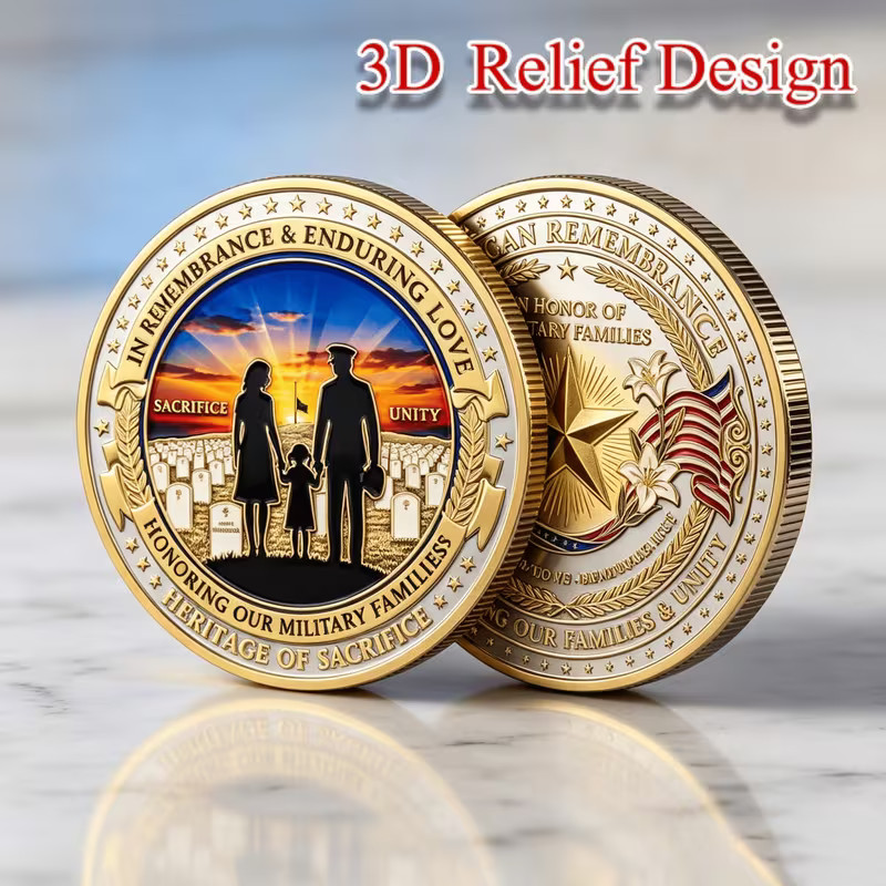 Military Families Challenge Coin Collectible Enduring Love 1-pc 3D