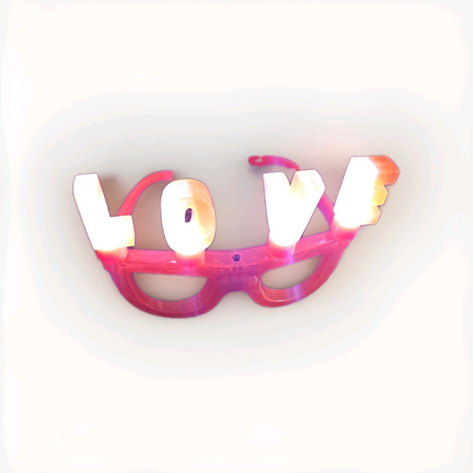 COSTUME GLASSES: ❤️ FLASHING HEARTs - RED FRAMES