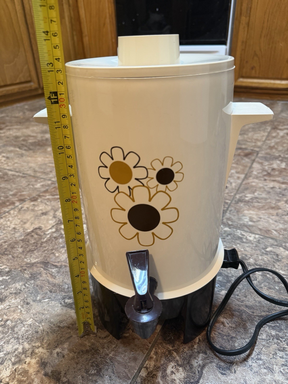 Vintage Regal Ware Poly Perk 7420 10-20 Cup Coffee Percolator Urn Daisy WORKS
