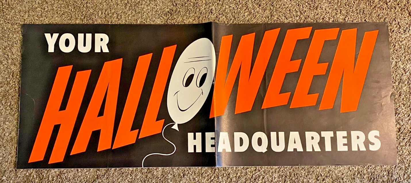 Vintage Ben Franklin 5 and Dime Store Hanging Halloween Sign 44