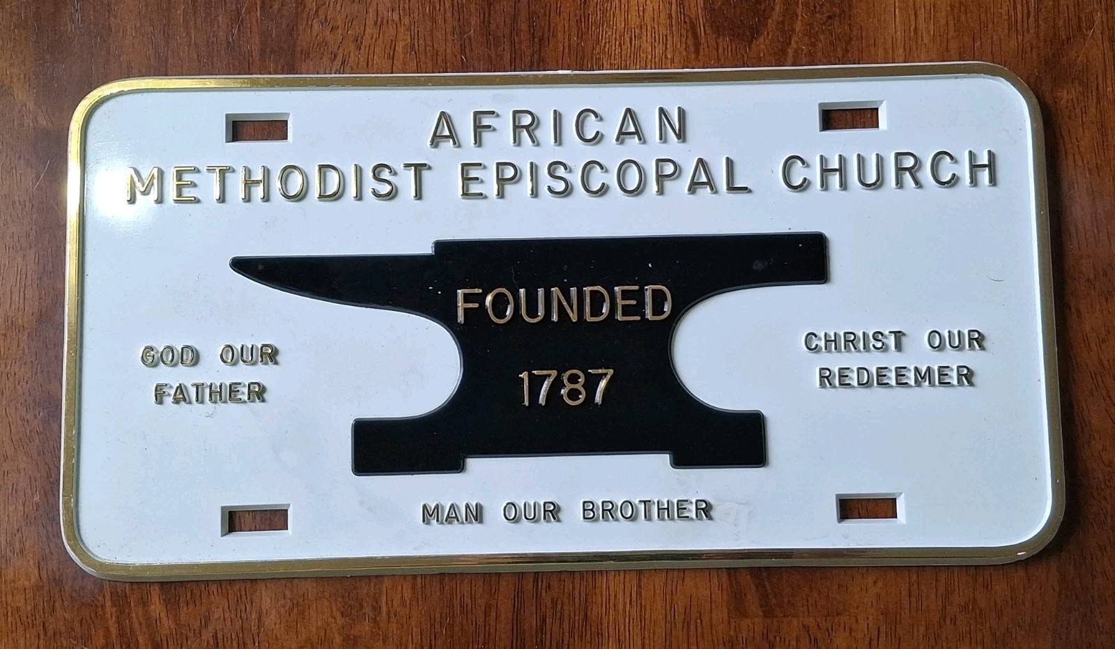 Vtg African Methodist Episcopal AME Church Ethnic BLACK Vanity License Car Plate