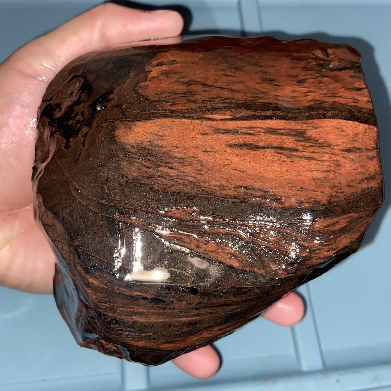3 Pounds 9.47 Oz Mahogany Obsidian Large Lapidary Rough Stone