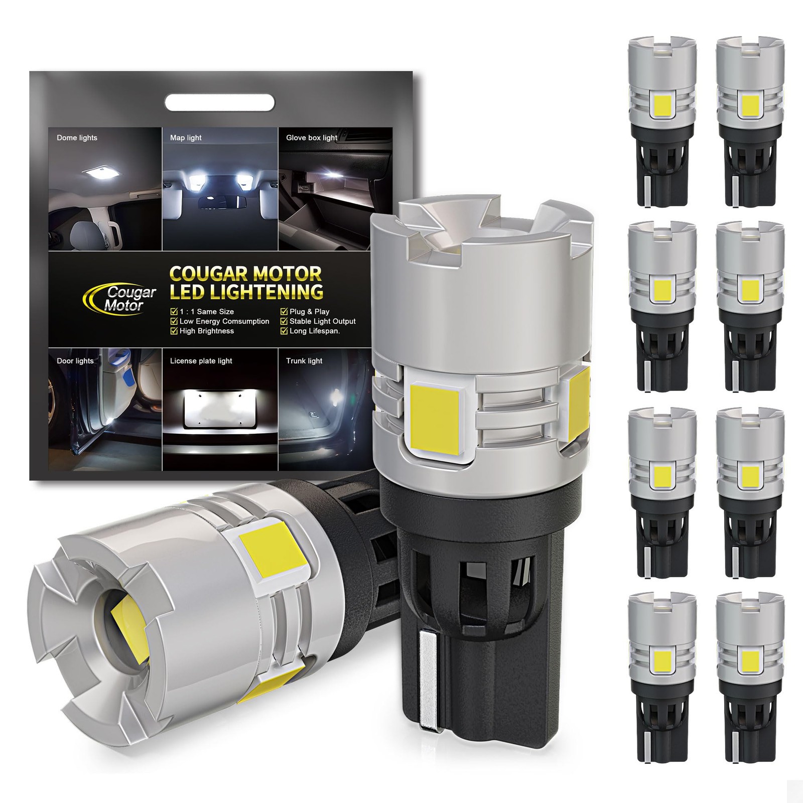 194 Led Bulb 6000K White Ultra Bright License Plate Light T10 Bulbs for Car I...