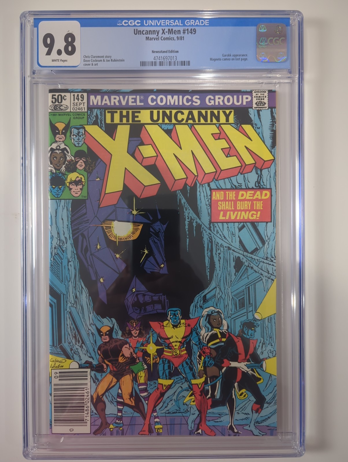 X-Men # 149 CGC 9.8 White Pages Newstand (Marvel, 1981) Chris Claremont story