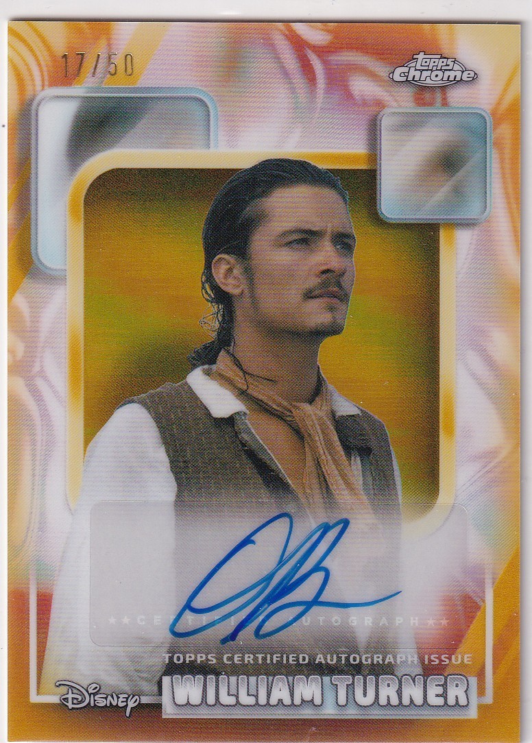 2026 Topps Chrome Disney Orlando Bloom as William Turner Autograph Gold 17/50