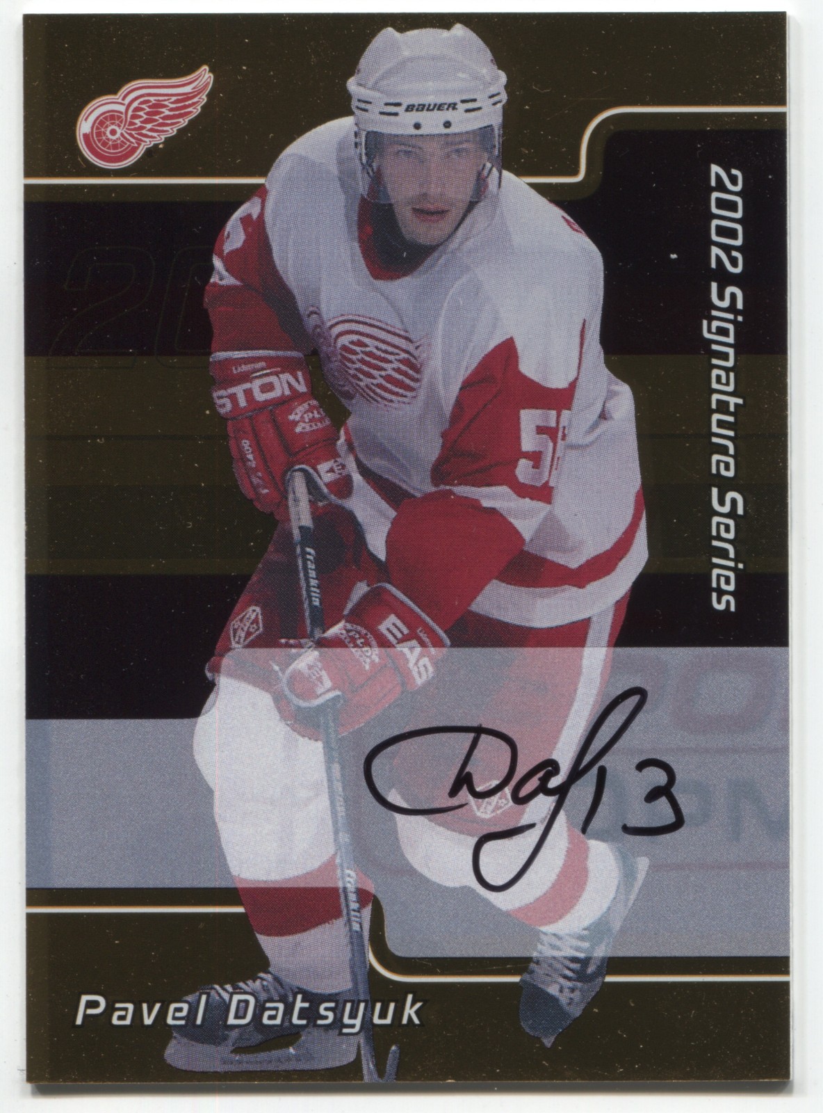 2001-02 BAP SIGNATURE SERIES #233 PAVEL DATSYUK GOLD SHORT PRINT AUTO RED WINGS