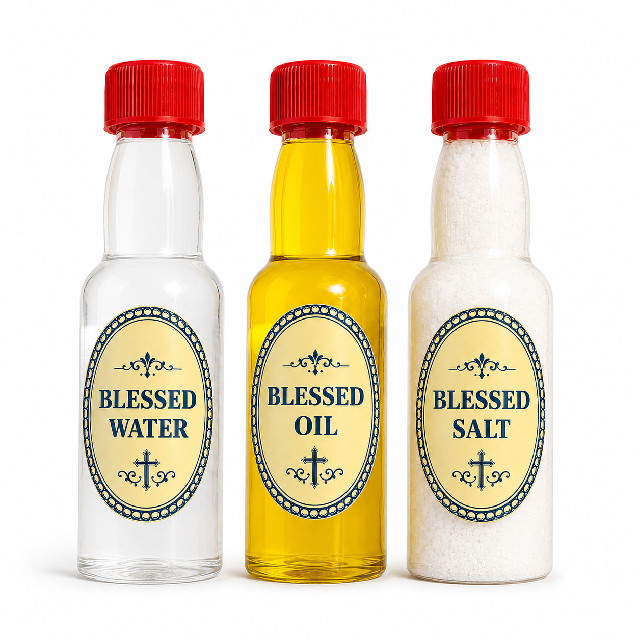 Holy Water Oil Salt St Benedict Set Blessed at 3 Holy Sites Jerusalem