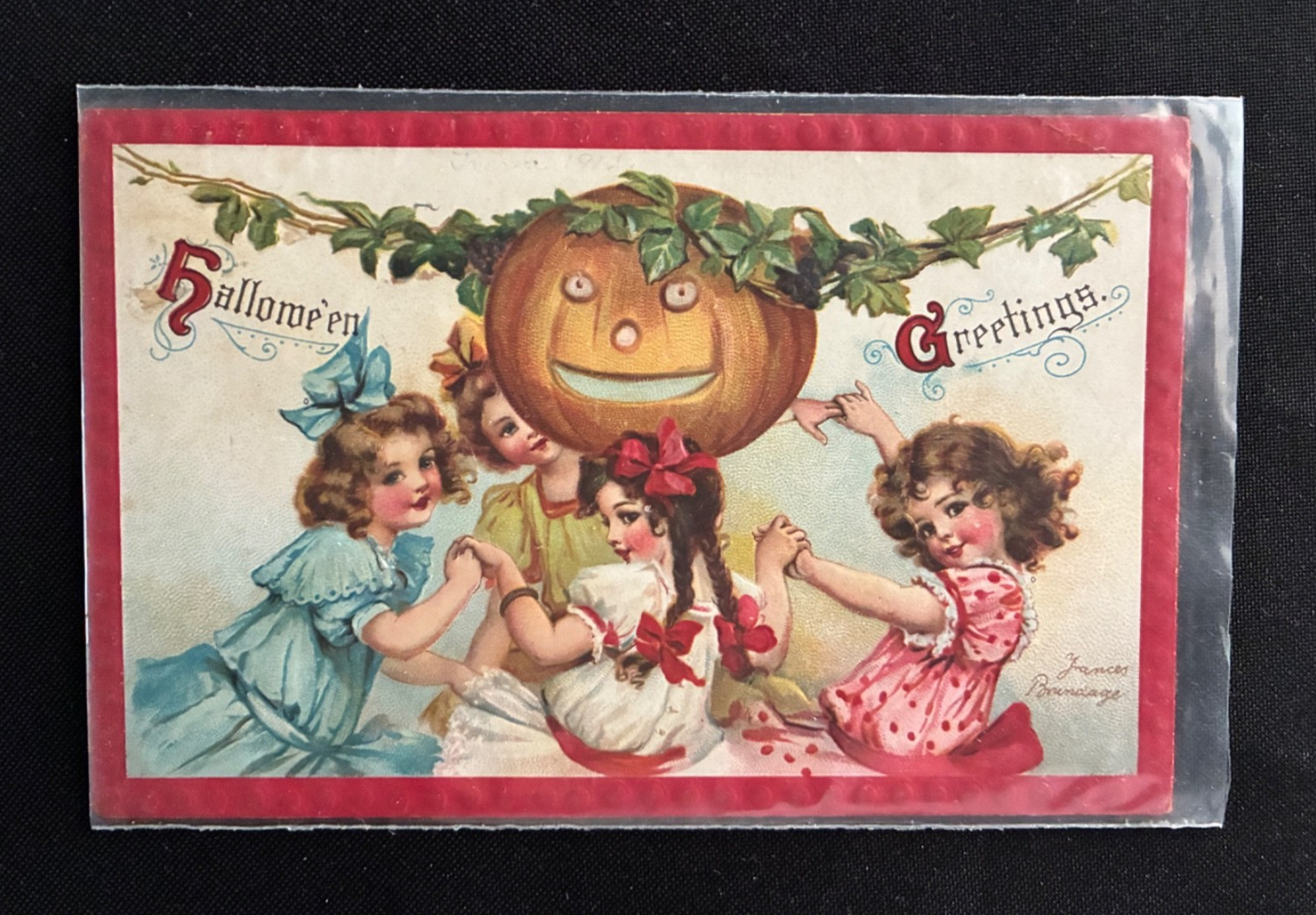 Antique Vintage Halloween Postcard, Brundage #120, Gabriel Germany, Embossed 
