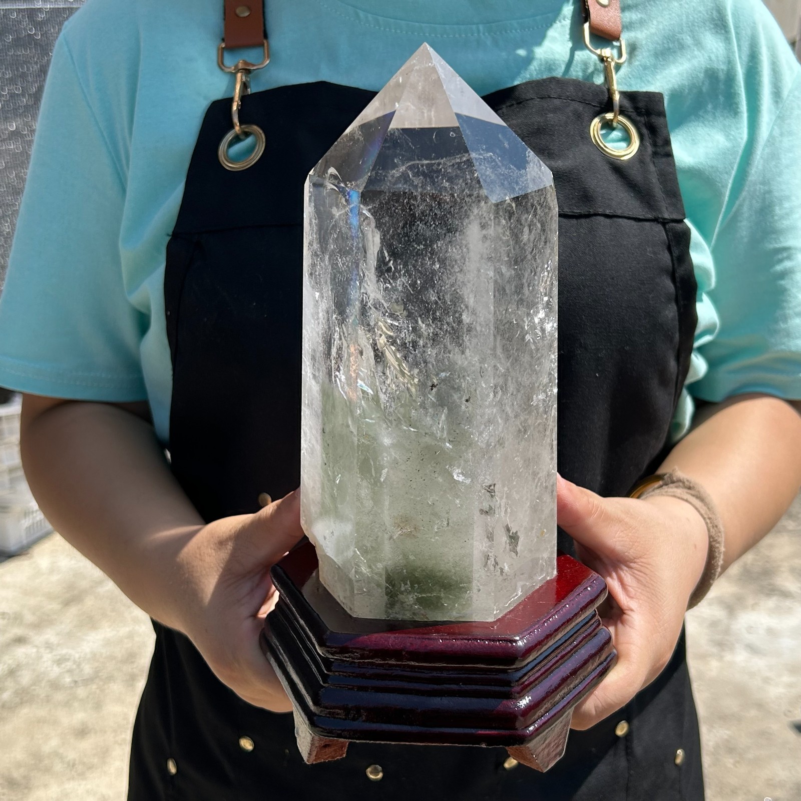 ALL5.8LB Natural Clear Quartz Obelisk Crystal Wand Point Healing G8070