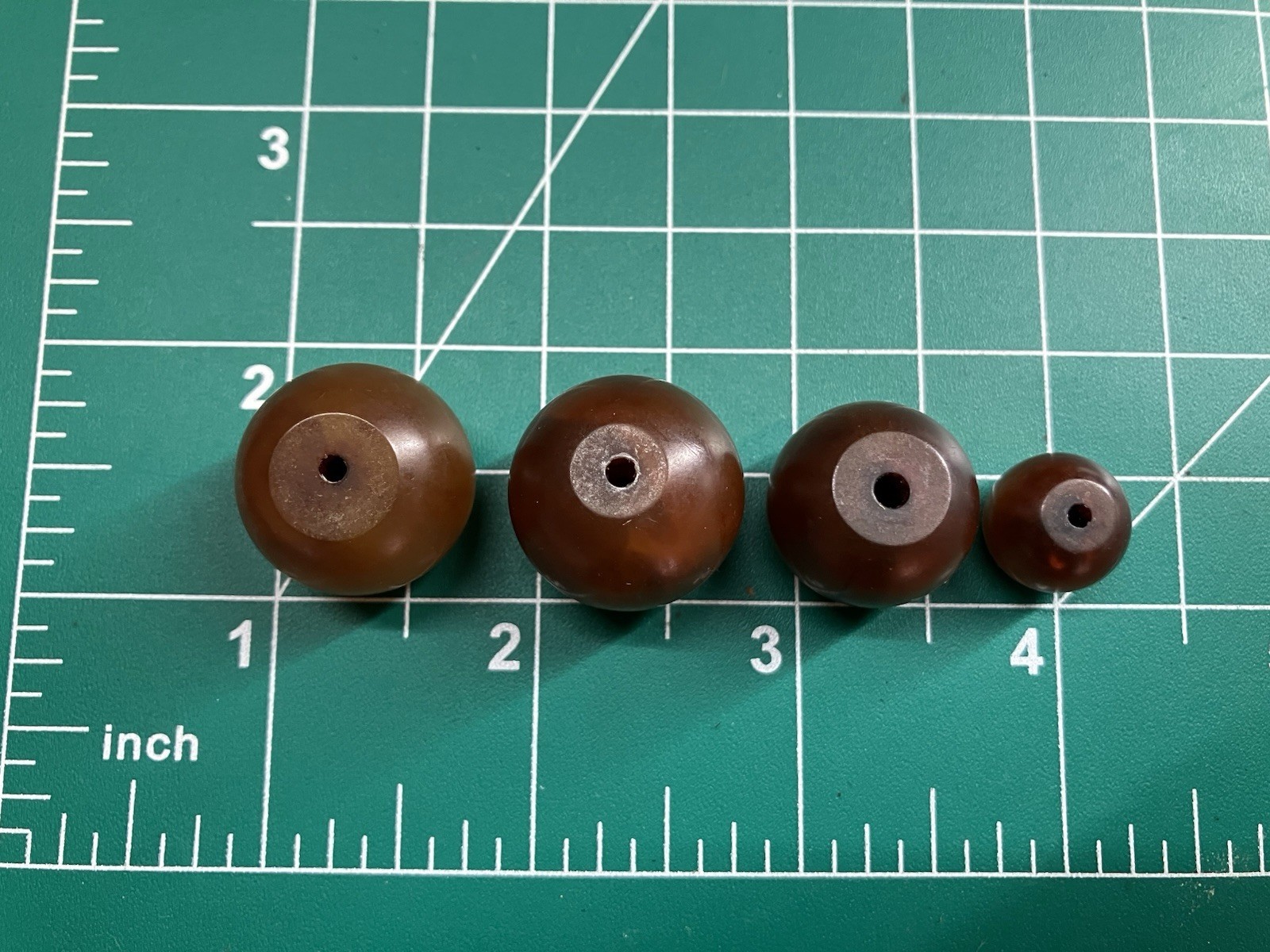4 Antique African Bakelite Amber Beads